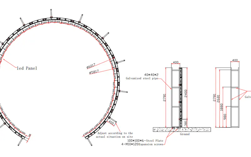 LED display project drawing and planning